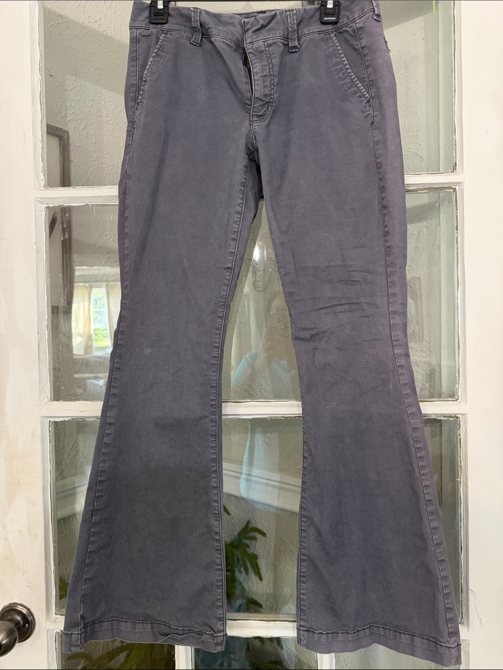 America Eagle Women's Flared Jeans in Gray-Purple